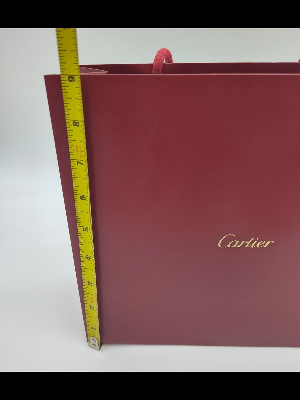 CARTIER Red Boutique Gift Bag + 2 Yards Logo Ribbon Luxury Packaging EUC - Picture 6 of 15
